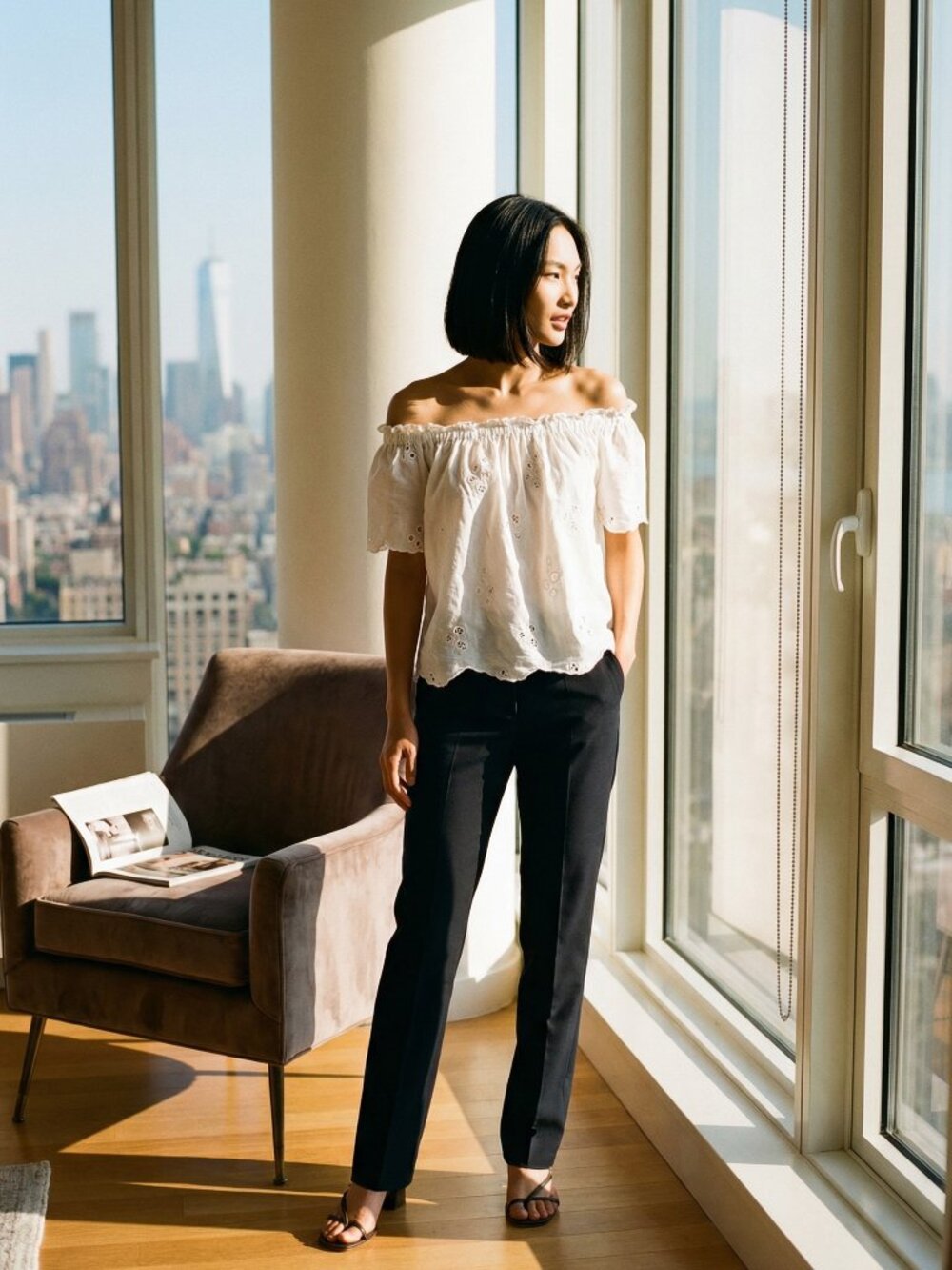 Chan Luu Linen Eyelet Blouse